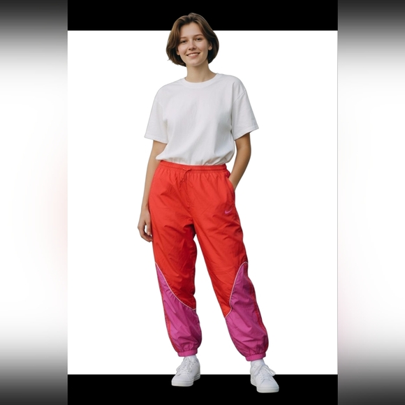 adidas Women's Red and Pink Track Pants - Picture 1 of 11